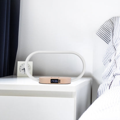 1 Set Bedside Table Lamp Touch Control Lamp With Clock Wireless